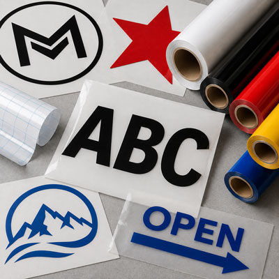 Folienzuschnitte, Folientexte und Logos verklebefertig