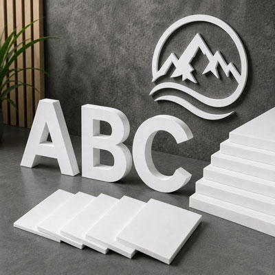 CNC gefräste Buchstaben und Logos aus PVC Hartschaum