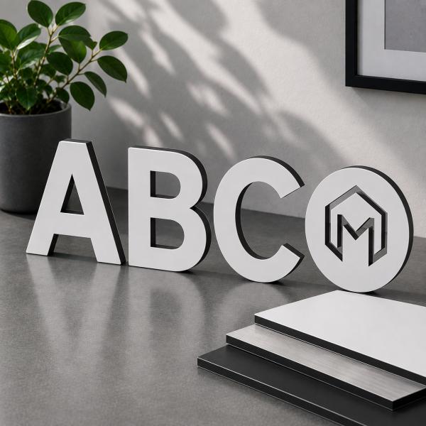 Alu-Verbundplatte als Text oder Logo