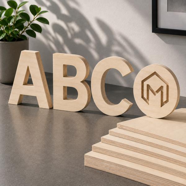 Buchstaben/Logos aus Birke Multiplex