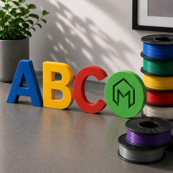 3D Buchstabe aus PLA im 3D Druck hergestellt