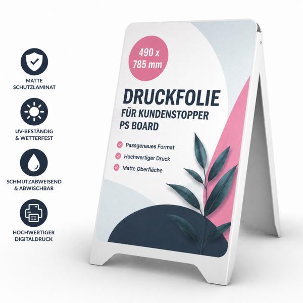 Folien für PS Board Kundenstopper