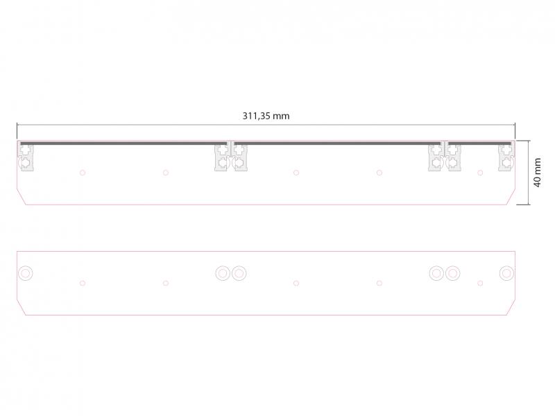 Detailzeichnung der Rail Brackets in der Ausführung 7U - gerade