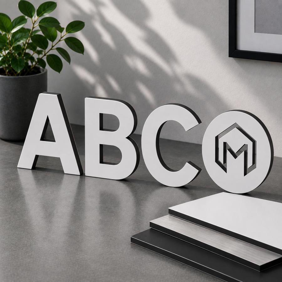 Alu-Verbundplatte als Text oder Logo